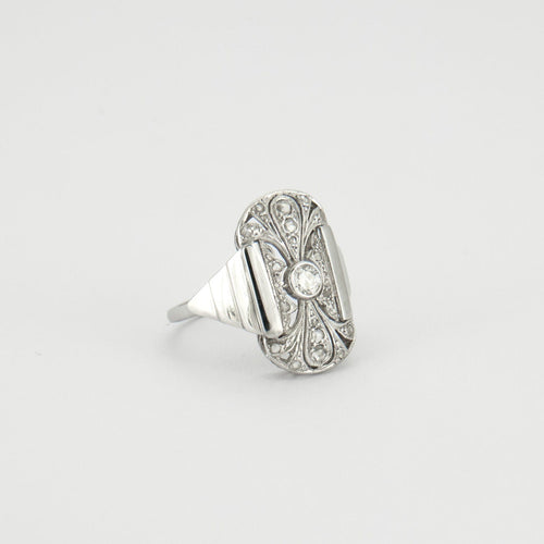 Bague 49 Bague Art Déco, diamants 58 Facettes