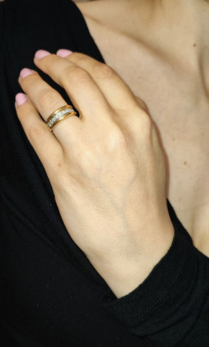 Bague 50 Bague anneau or jaune diamants 58 Facettes RAIL.234/6