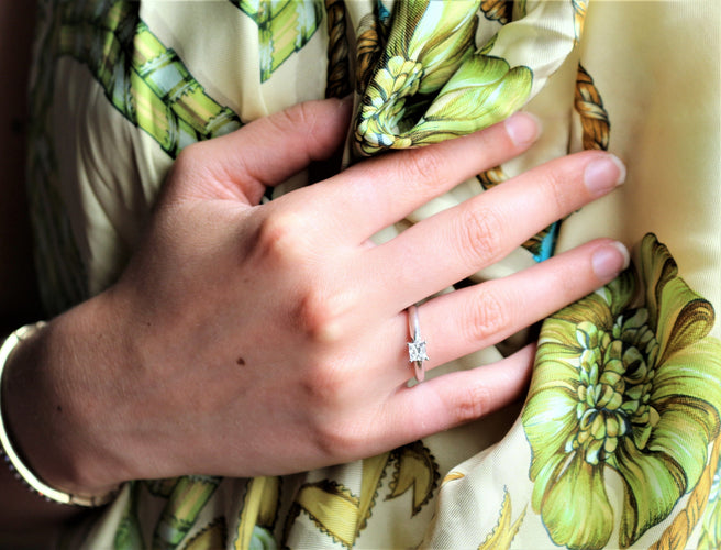 Bague 51 Bague solitaire taille princesse 58 Facettes 396