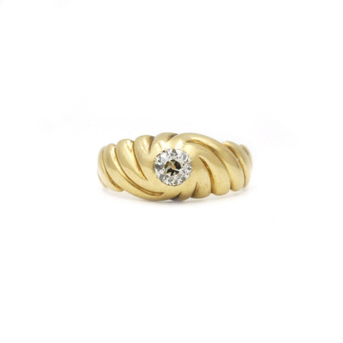 Bague 53 Bague godronnée Or jaune & diamant 58 Facettes 220346
