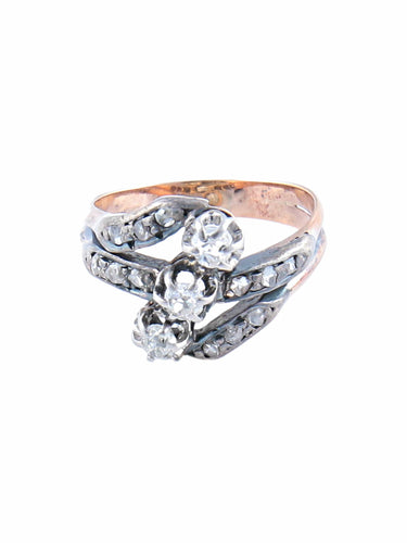 Bague BAGUE STYLE NAPOLEON III OR ROSE ET DIAMANTS 58 Facettes