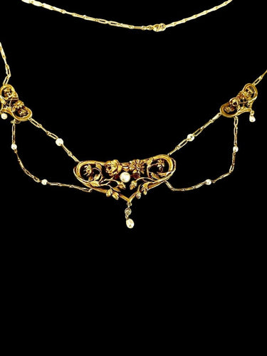 Collier Collier Art Nouveau Perles Fines Diamant 58 Facettes 1158563