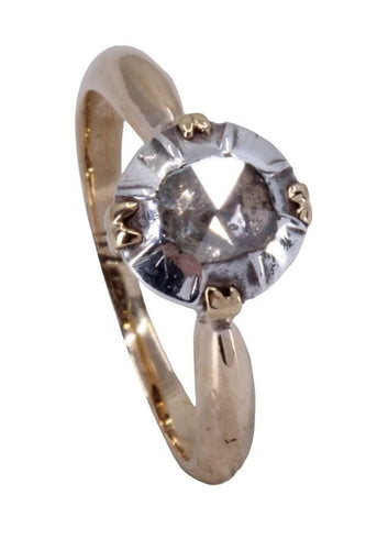 Bague 51 SOLITAIRE ANCIEN DIAMANT 0.10CT 58 Facettes 076561