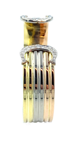 Bracelet CARTIER. Collection Double C, bracelet 3 ors et diamants 58 Facettes