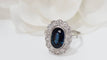 Bague 52 Bague pompadour en or blanc, saphir et diamants 58 Facettes 32110
