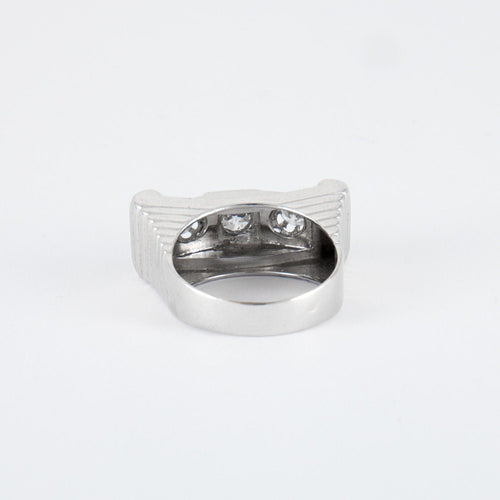 Bague 59 Bague Trilogie Or blanc Diamants 58 Facettes