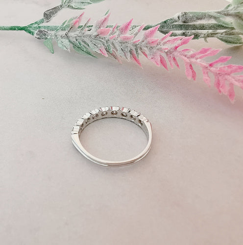 Bague Bague Demi Alliance Diamants 0,70 ct Or Blanc 58 Facettes AA 1473