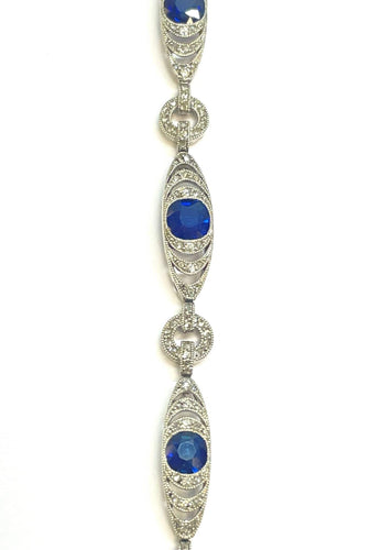 Bracelet Bracelet ancien Belle Époque en platine diamants et saphirs 58 Facettes