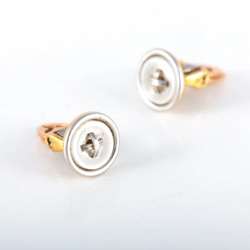 Boutons de manchette Boutons de manchettes or et nacre 58 Facettes