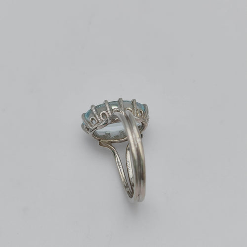 Bague 50.5 Bague vintage or gris Aigue-marine 58 Facettes