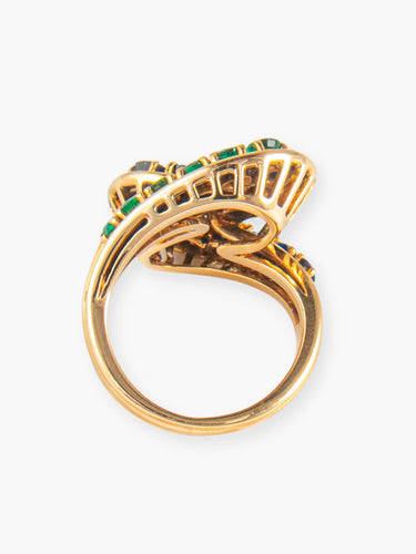 Bague 47 Bague Saphirs, Emeraudes et Diamants 58 Facettes