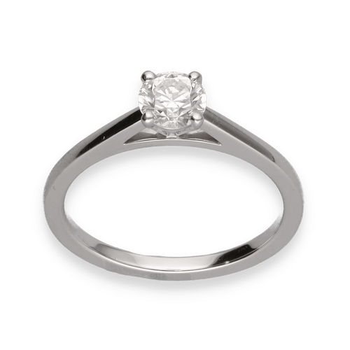 Bague Solitaire De Beers "DB Classic" Diamant & Platine 58 Facettes