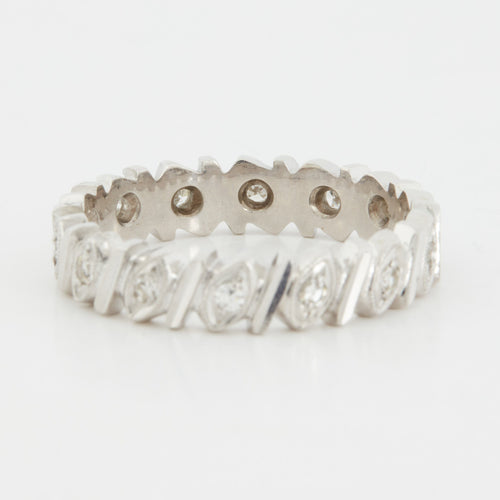 Bague 60 Alliance tour complet Or blanc Diamants 58 Facettes RÉF 12023/17