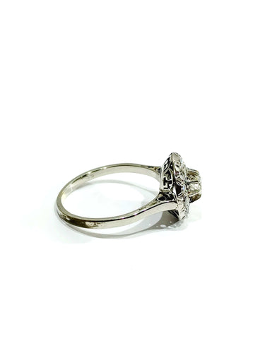 Bague 53 Bague Or Blanc Diamants 58 Facettes