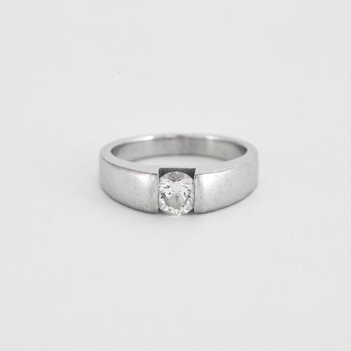 Bague 51 Bague Solitaire Or blanc Diamant 0.60ct 58 Facettes 240035