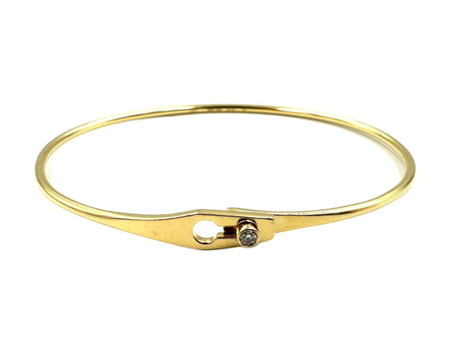 Bracelet DINH VAN. Bracelet Serrure Jonc or jaune et diamant 58 Facettes