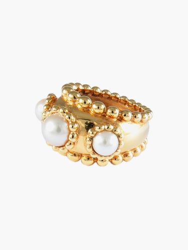Bague 55 Chanel - Bague Modèle "Baroque" Perles et Or Jaune 58 Facettes