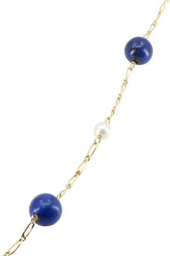 Bracelet BRACELET LAPIS LAZULI ET PERLES 58 Facettes 0413341