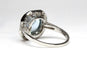 Bague 56 Bague style Art Déco Platine Aigue-marine et Diamants. 58 Facettes