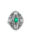 Bague Bague Platine Emeraude et Diamants 58 Facettes