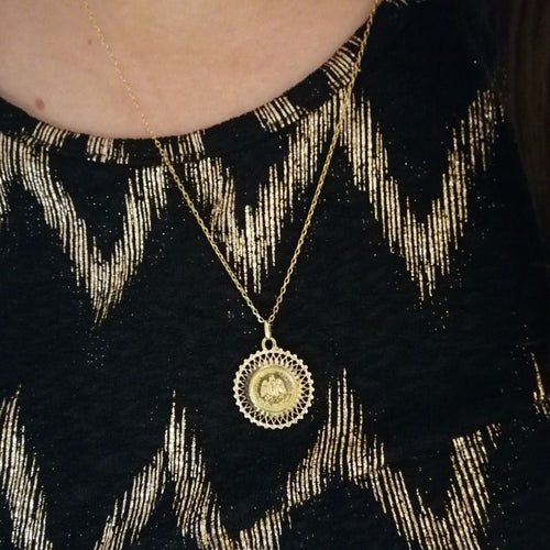 Pendentif PENDENTIF PIÈCE DOS PESOS OR JAUNE 58 Facettes 3783