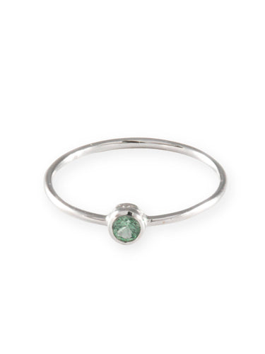 50 Bague Solitaire Saphir Vert et Or Blanc 58 Facettes