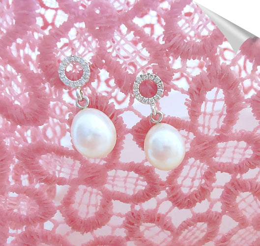 Boucles d'oreilles Boucles d'oreilles Perles de culture Diamants Or Blanc 58 Facettes AA 1538