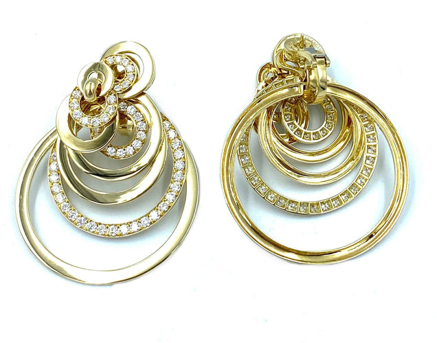 Boucles d'oreilles DE GRISOGONO - boucles d’oreilles or jaune et diamants 58 Facettes