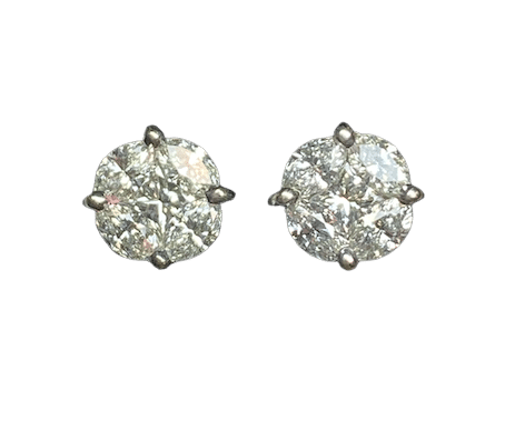 Boucles d'oreilles PUCES D’OREILLES DIAMANTS 58 Facettes
