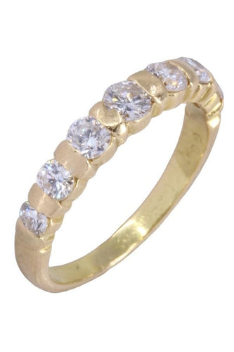 Bague 50 Demi-alliance Or jaune Diamants 58 Facettes 080651