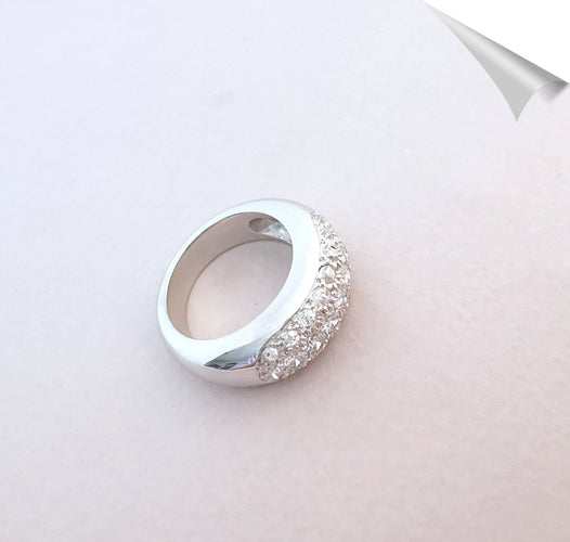 Bague 52.5 Bague Jonc Diamants Or Blanc 58 Facettes AA 1532
