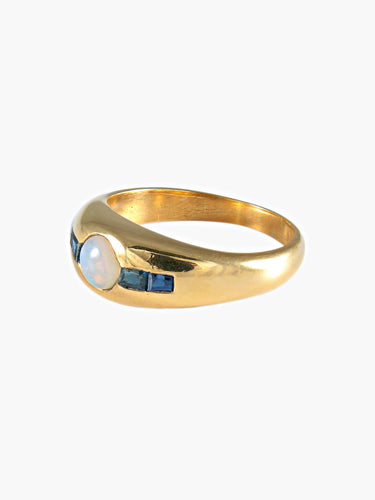 Bague Bague Jonc Opale Saphirs 58 Facettes