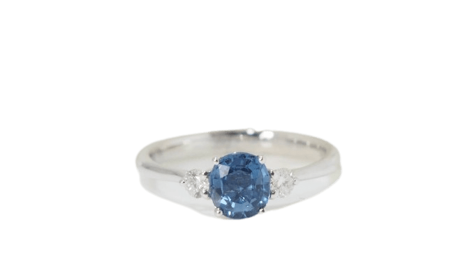 Bague 55.5 Bague en platine saphir de Ceylan et diamants 58 Facettes 32075