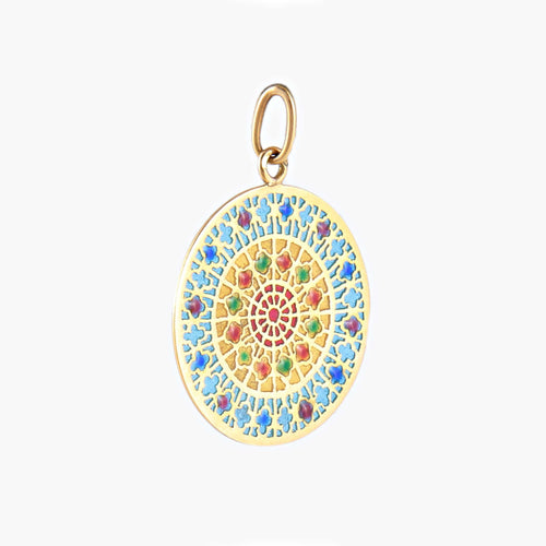 Pendentif Médaille Vitrail Cathédrale 58 Facettes