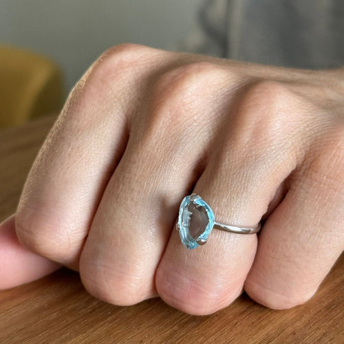 Bague Bague Or Blanc Topaze 58 Facettes