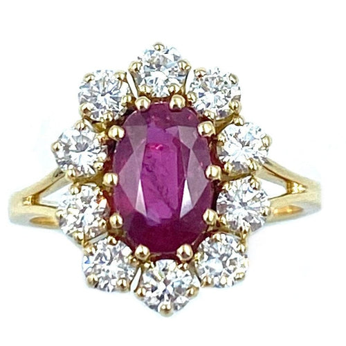 Bague Bague Pompadour or jaune, rubis et diamants 58 Facettes