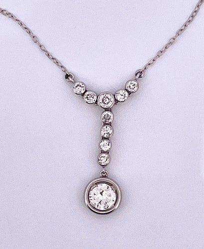 Collier Collier ancien en platine et diamants 58 Facettes
