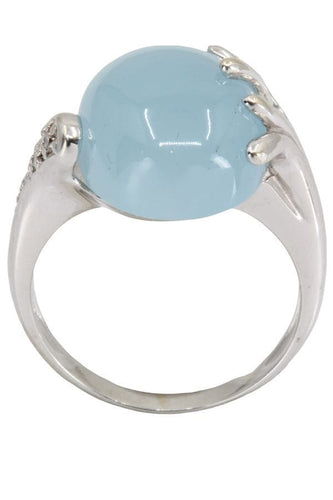 Bague BAGUE QUARTZ BLEU ET DIAMANTS 58 Facettes 043661