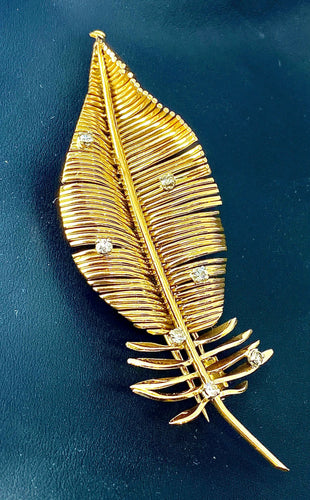 Broche Broche Or Diamants, vers 1960 58 Facettes AB212