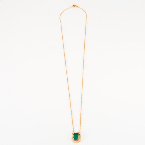 Collier Collier Or jaune Emeraude Diamants 58 Facettes