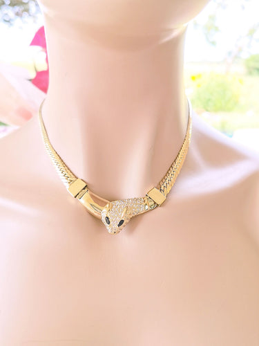 Collier Collier tête de félin Or Jaune 58 Facettes AA 1472