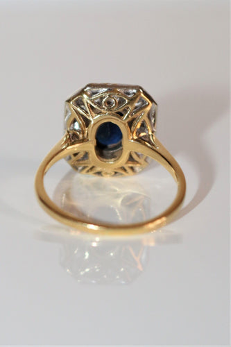Bague Bague Art Déco, deux ors, saphirs 58 Facettes 522