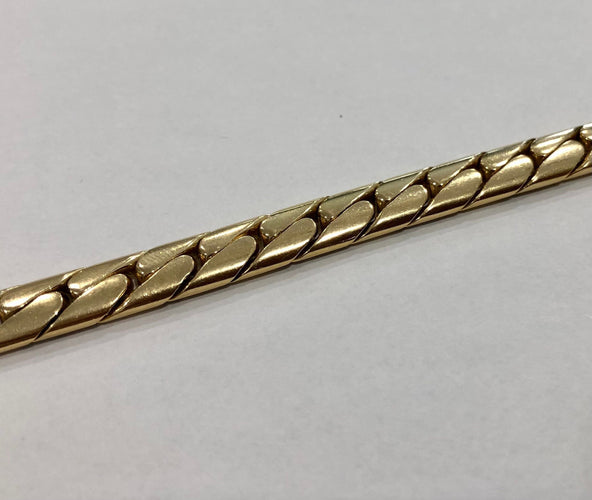 Bracelet Bracelet massif maille anglaise or jaune et diamants 58 Facettes