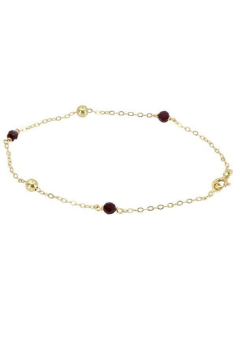 Bracelet BRACELET BOULES OR ET GRENAT 58 Facettes 038571