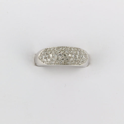 Bague 51 Bague or blanc 18K pavage diamants 58 Facettes