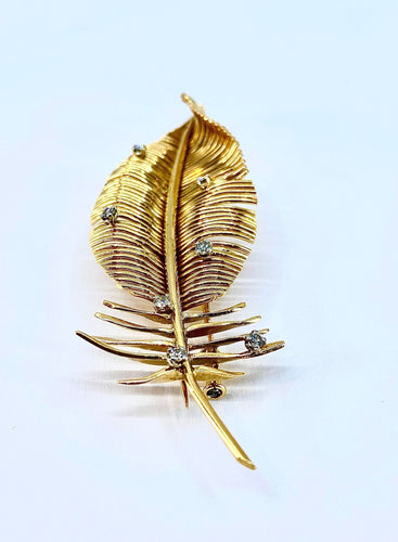 Broche Broche Or Diamants, vers 1960 58 Facettes AB212