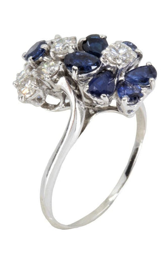 Bague BAGUE TOI ET MOI FLEURS SAPHIRS ET DIAMANTS 58 Facettes 051111