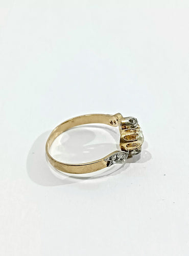Bague 52.5 Bague Toi Et Moi Or Diamants Et Perles 58 Facettes 2308/1