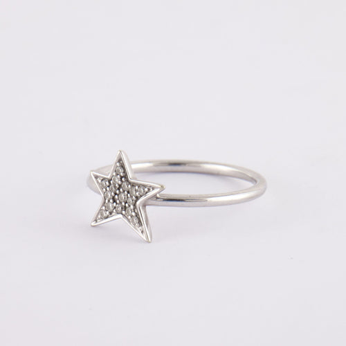 Bague 56 Djula - Bague en or blanc, diamants 58 Facettes