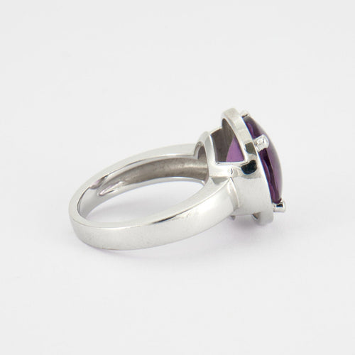 Bague 52 Poiray - bague améthyste cabochon, or blanc 58 Facettes